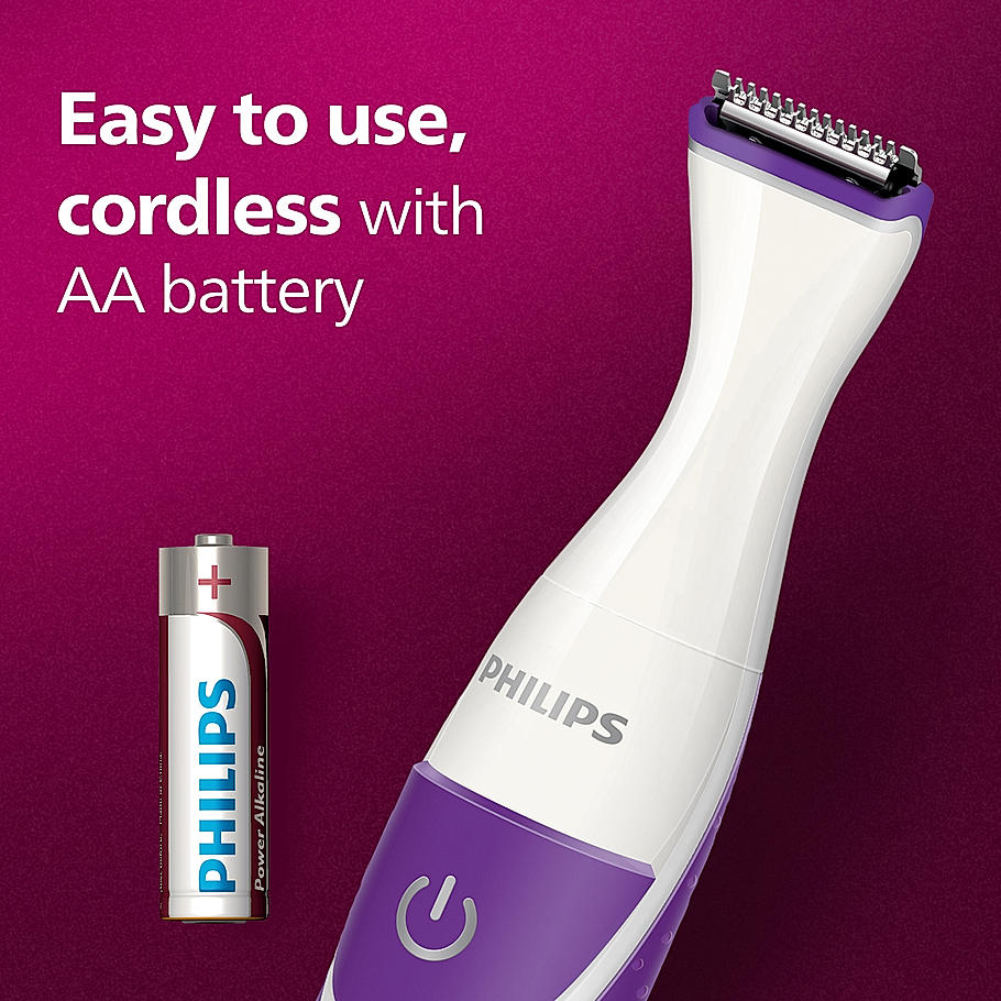 PHILIPS Rechargeable Cordless Wet & Dry Trimmer- for Women | Bikini Trimmer with 3 Length Settings (BRT383/15)