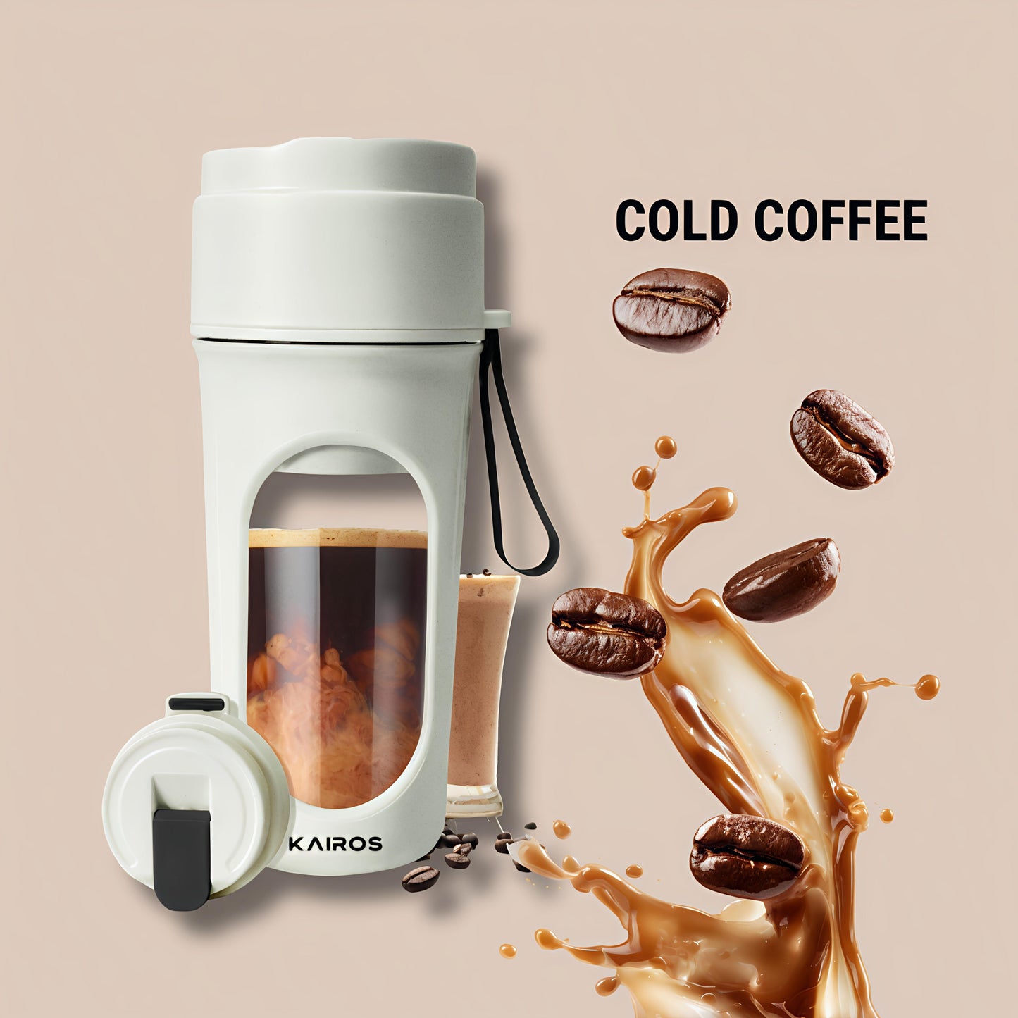 KAIROS BlendGo | Personal USB Blender for Travel, Gym & Office | 450 ml | Make Smoothies, Shakes & Baby Food On-the-Go