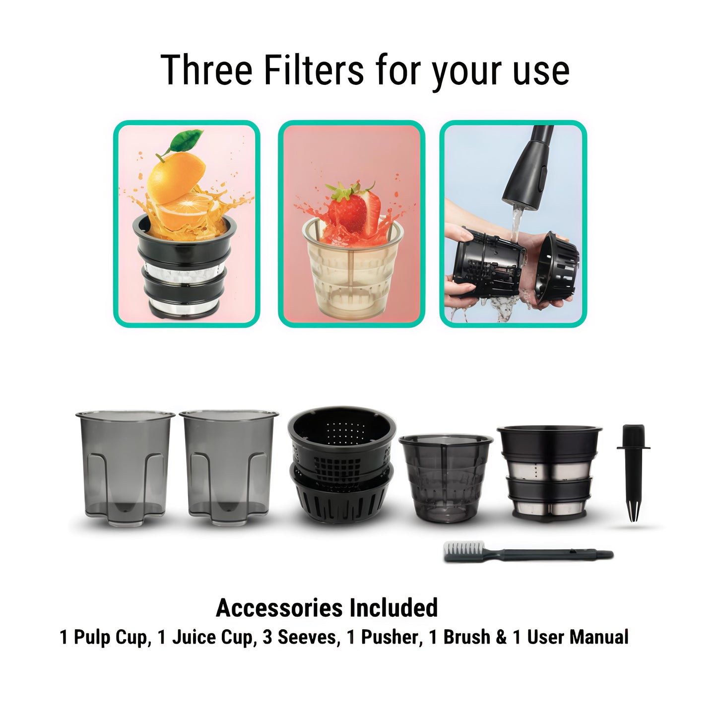KAIROS Fresh Squeeze | Best Cold Press Juicer for Home | For Juice, Sorbet and Smoothies | High Power Juicer