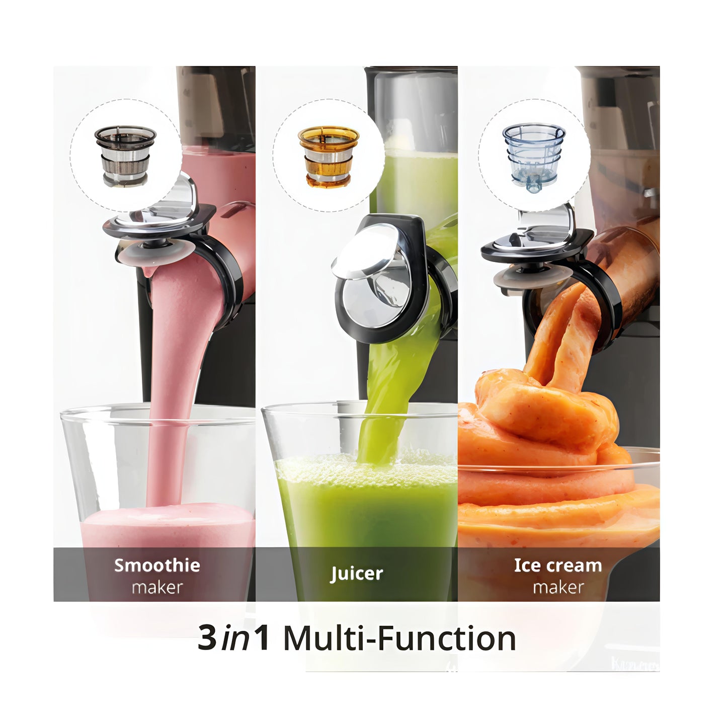 KAIROS Fresh Squeeze | Best Cold Press Juicer for Home | For Juice, Sorbet and Smoothies | High Power Juicer