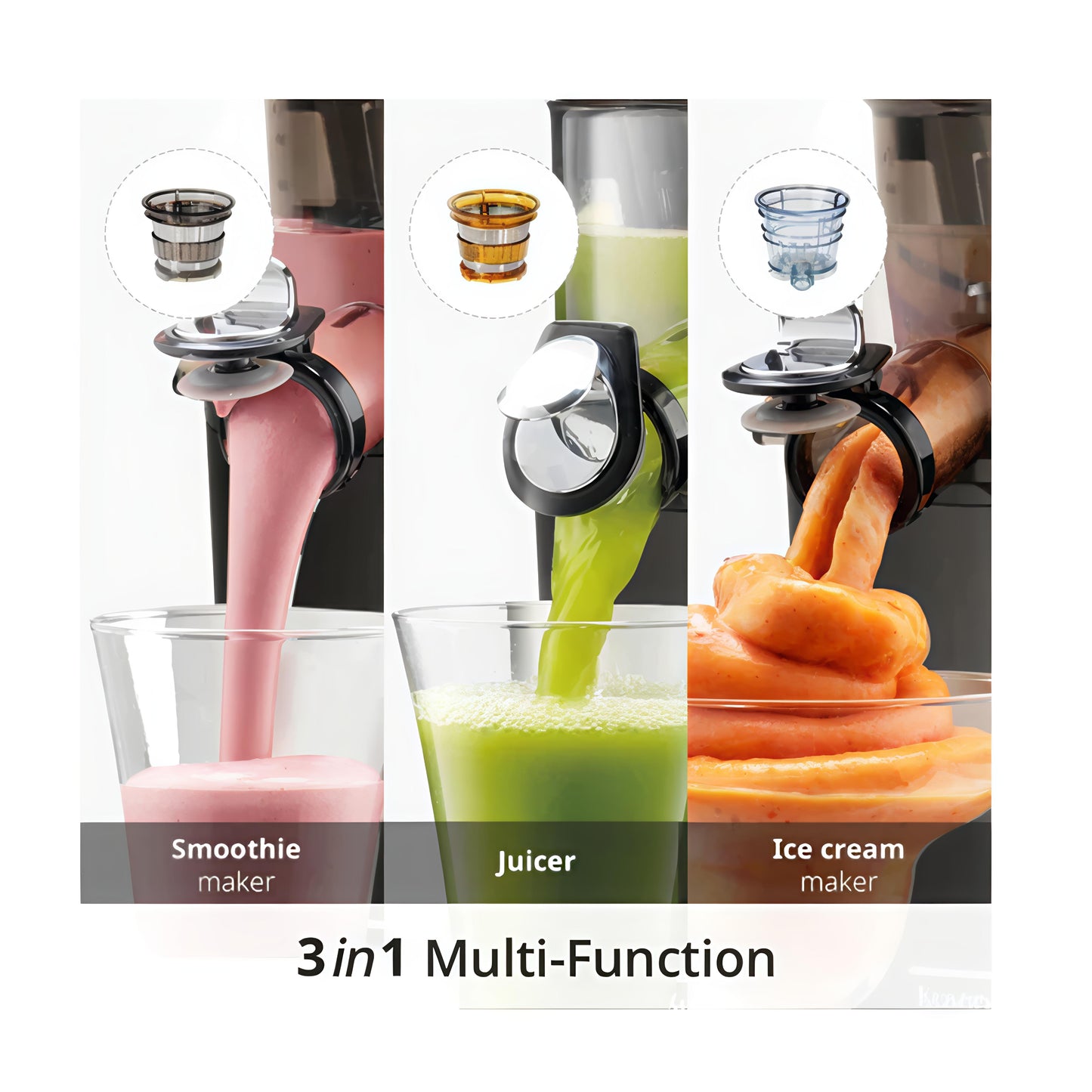KAIROS Juicemaster 400 | Cold Press Electric Juicer Machine | Slow Masticating Juicer for Maximum Nutrient Extraction