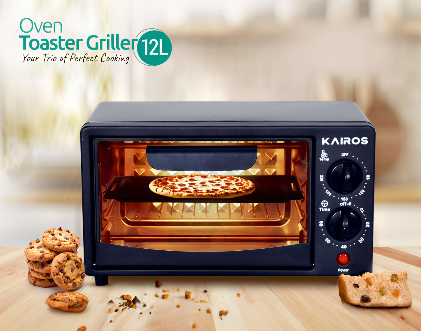 KAIROS 12 Ltr Oven Toaster Griller | The Best Compact OTG for your Home | Oven, Toaster and grill