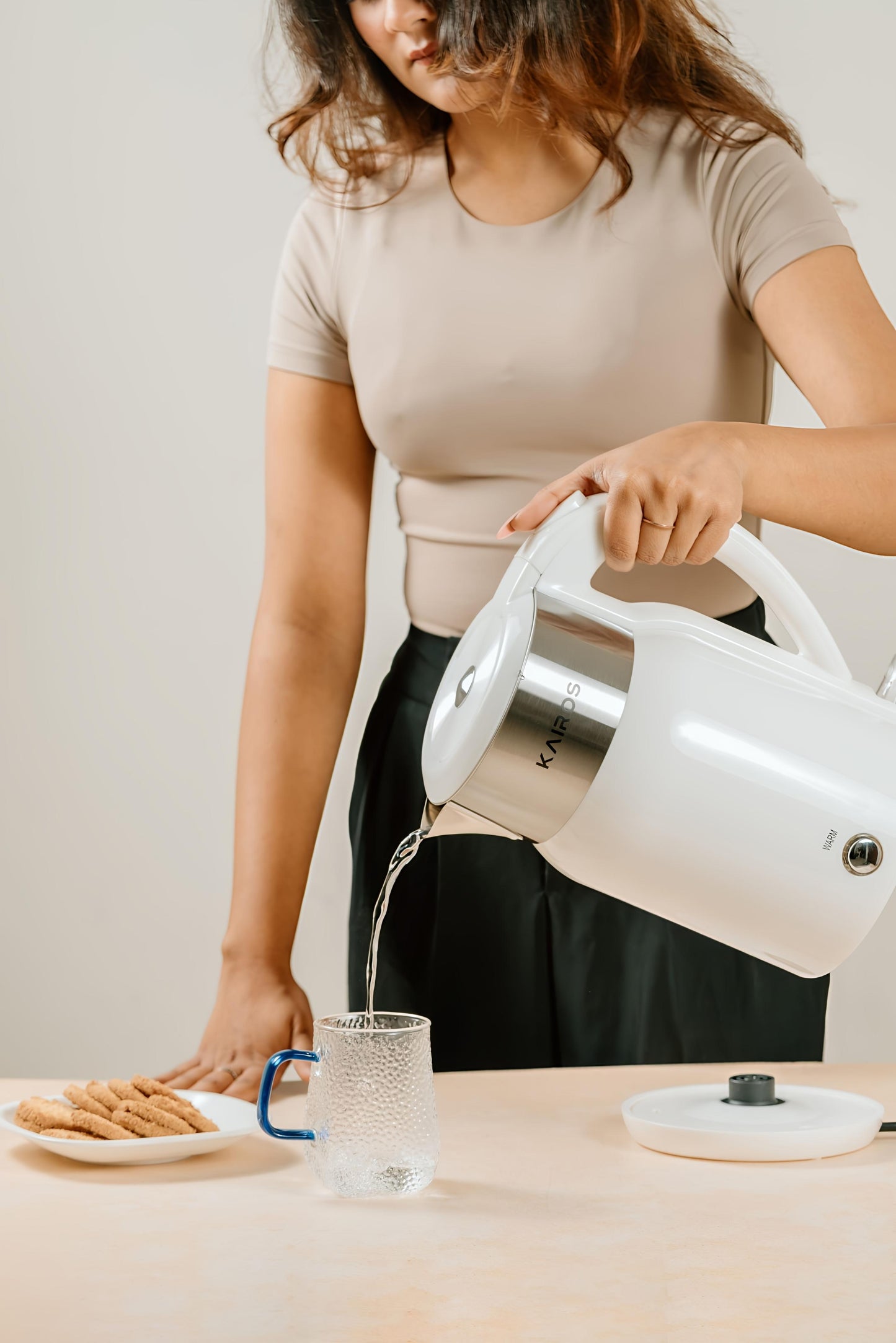 KAIROS Warmwave 1.8L Electric Kettle | Lightweight, Portable, Quick Boil for Home & Office Use | Premium Stainless Steel, Auto Shut-Off Function