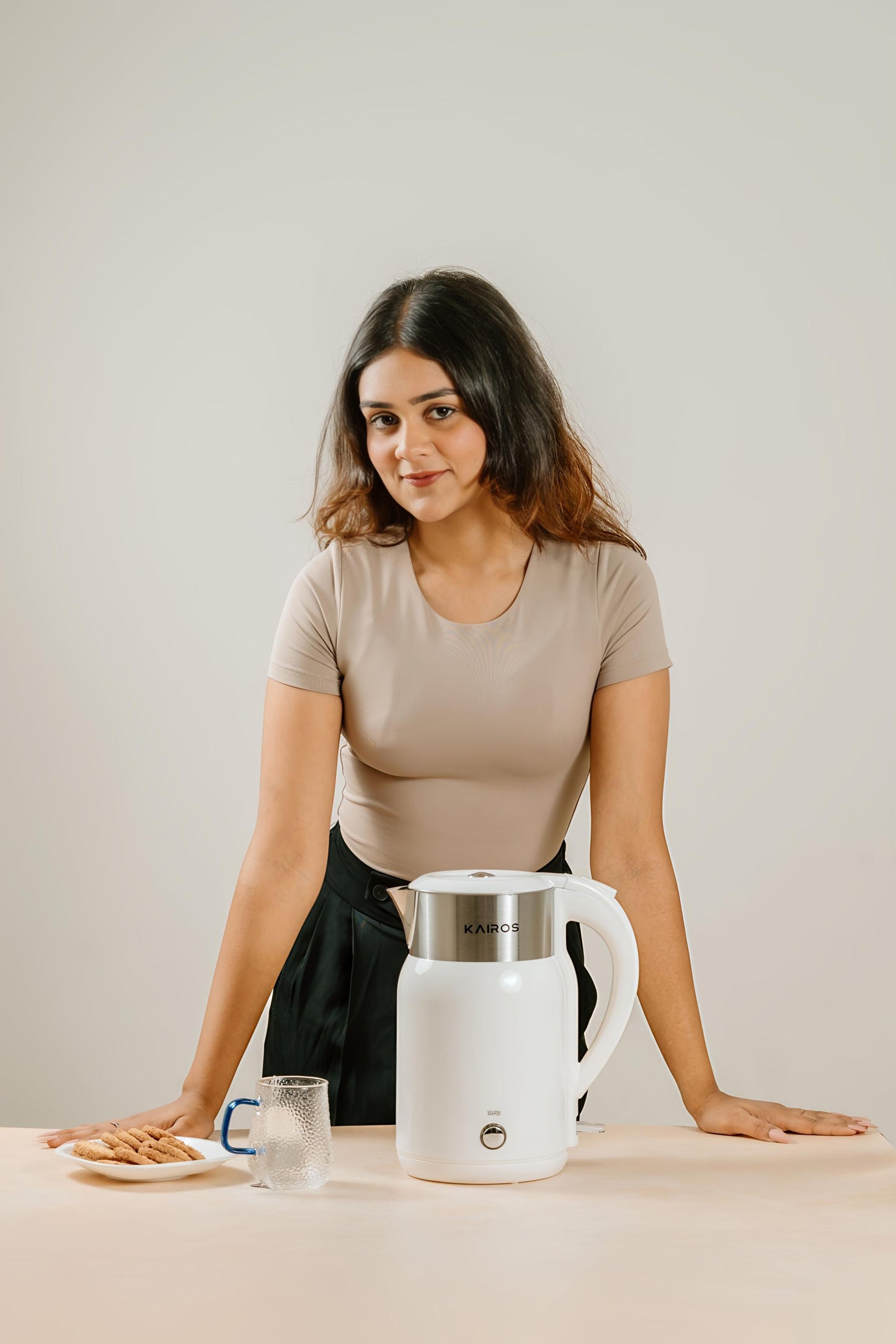 KAIROS Warmwave 1.8L Electric Kettle | Lightweight, Portable, Quick Boil for Home & Office Use | Premium Stainless Steel, Auto Shut-Off Function