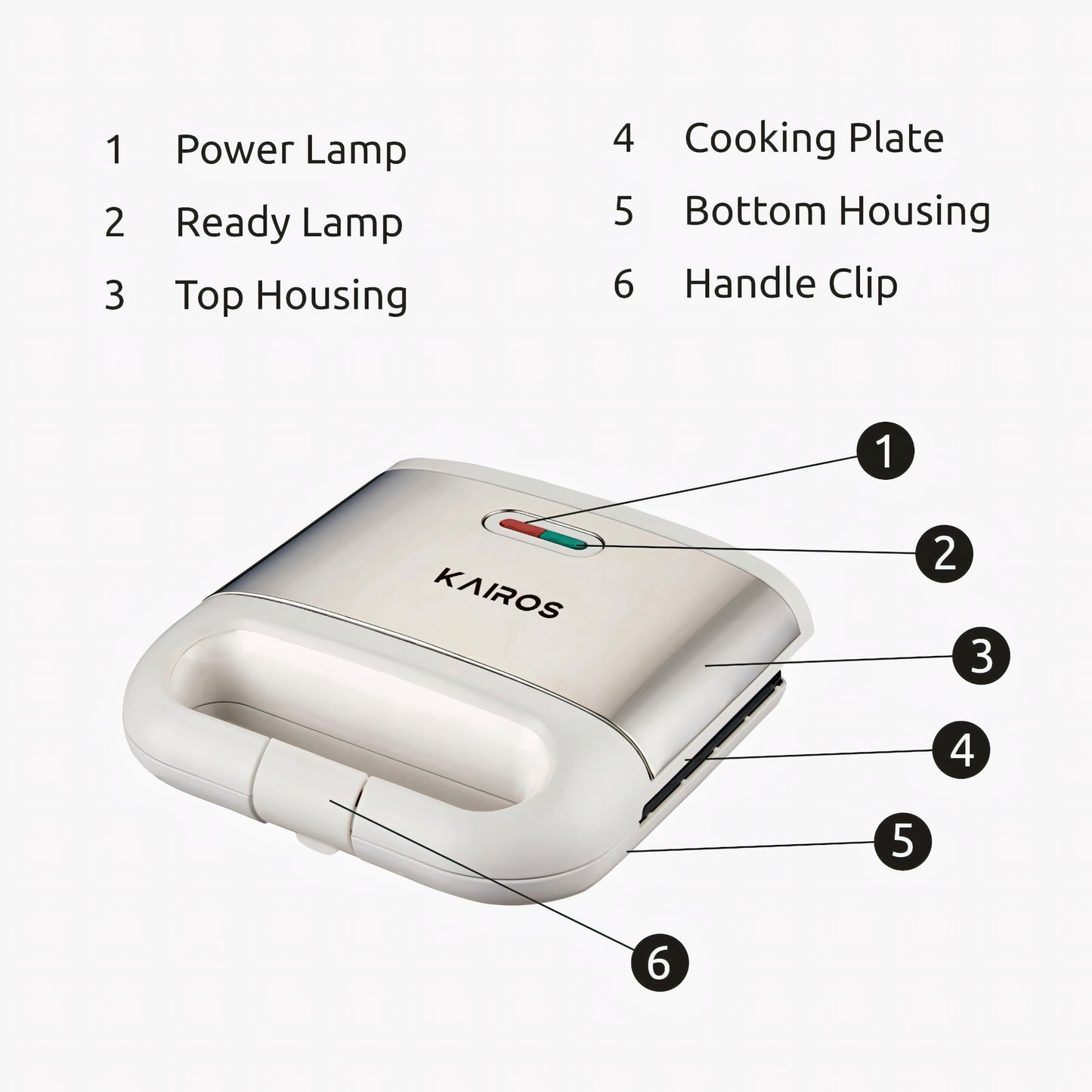 KAIROS 700W Sandwich Grill Master | The Best Compact, Portable griller for your Homes| Best for Grilling, Sandwiches & Toasts