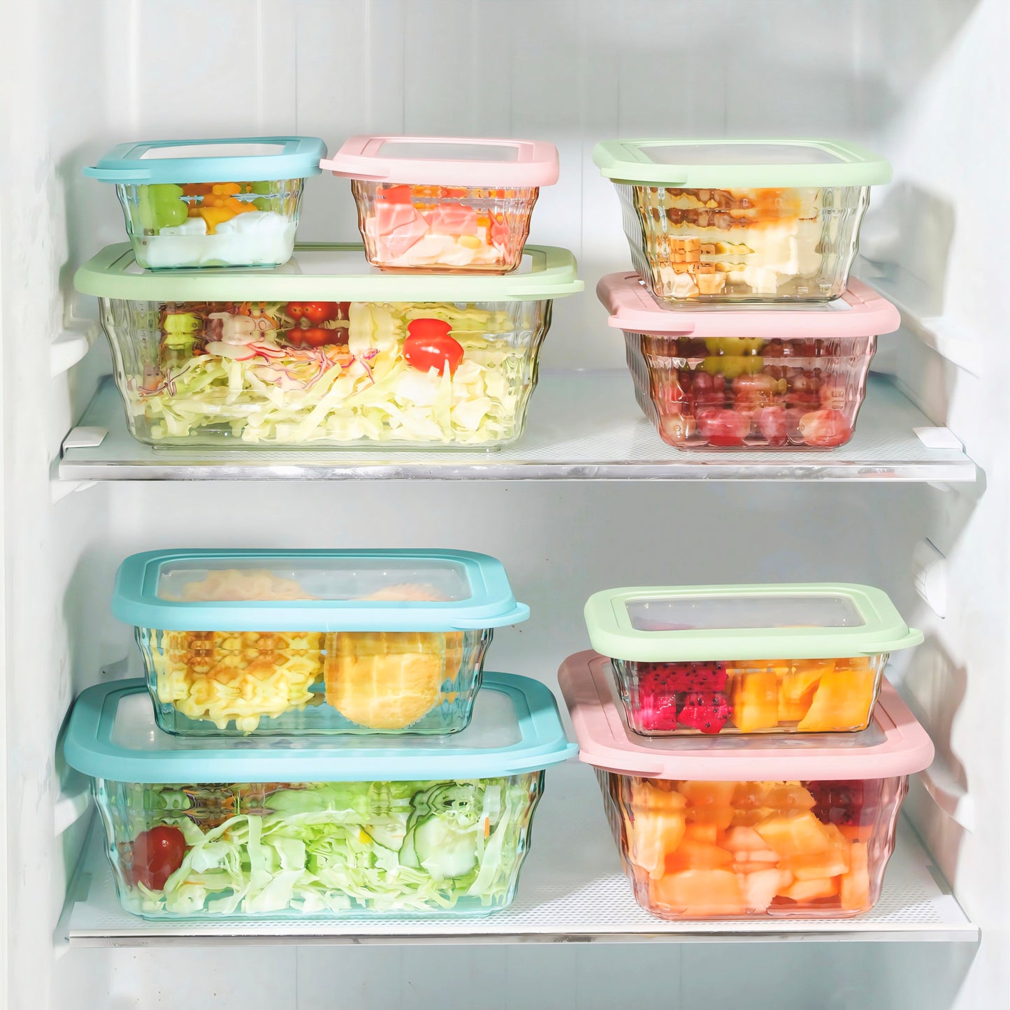 KAIROS Stackn’ Fresh Container Set of 3 PCS (350 ml +1000 ml+ 2000 ml) | Airtight Food Storage Boxes for Kitchen & Pantry Organization
