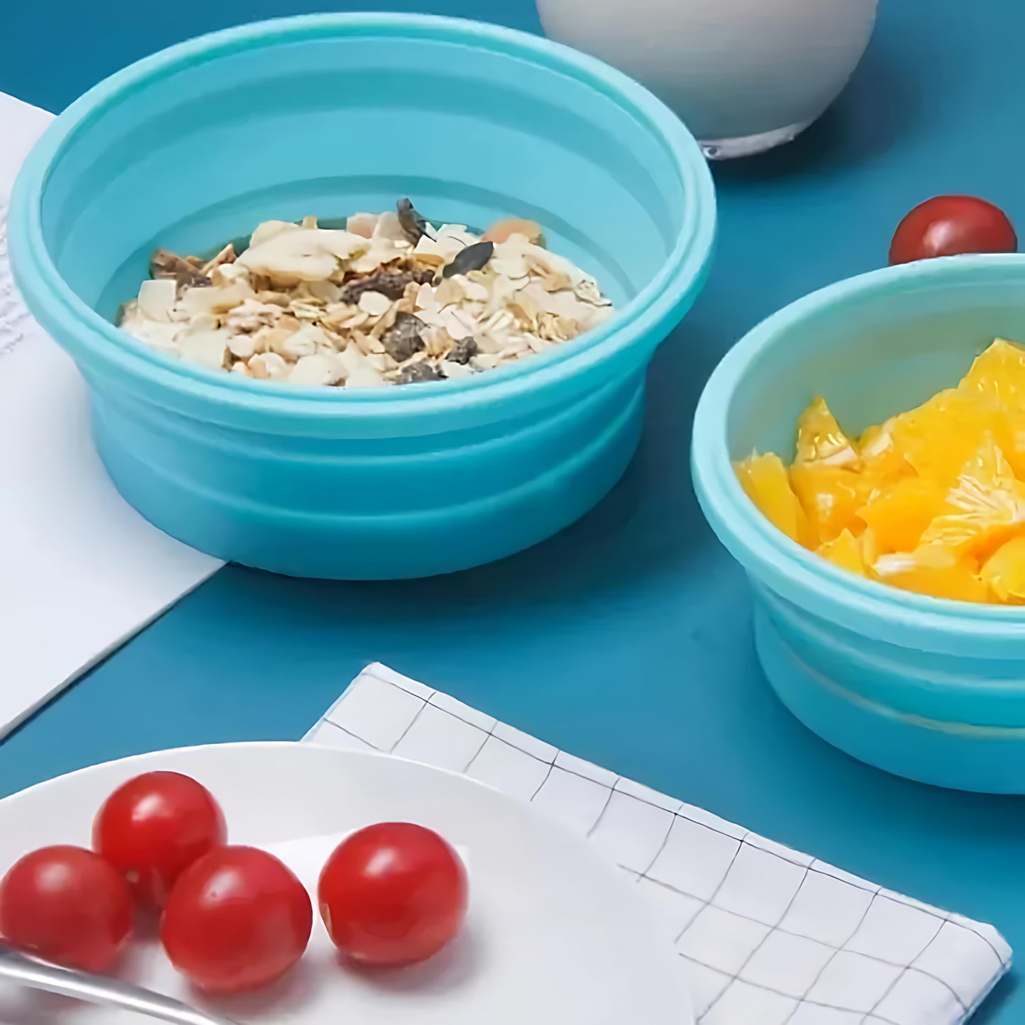 KAIROS FlexiStore Duo Silicone Collapsible Container Set of 2 (350 ml + 500 ml)| Premium Food Grade Silicone | 2pcs. Container Combo