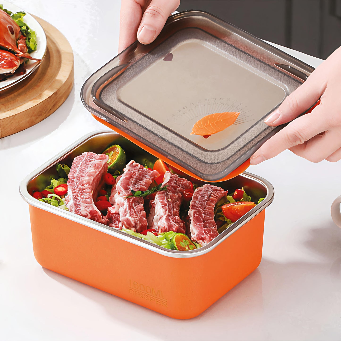 KAIROS Fresh Guard Duo-Stainless Steel Container Set of 2 (1000ml + 1600ml) | Premium Stainless Steel Leak Proof Containers