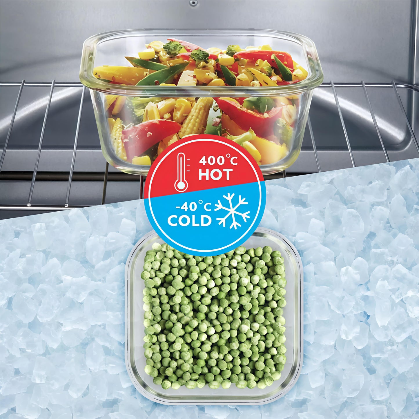 KAIROS Glass Food Storage Containers | Dishwasher Safe, Leak proof Food Storage Container | Glass Containers