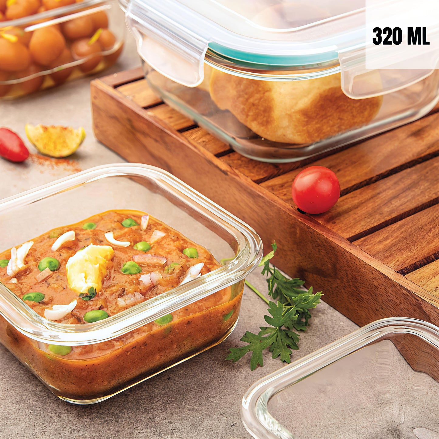KAIROS Glass Food Storage Containers | Dishwasher Safe, Leak proof Food Storage Container | Glass Containers