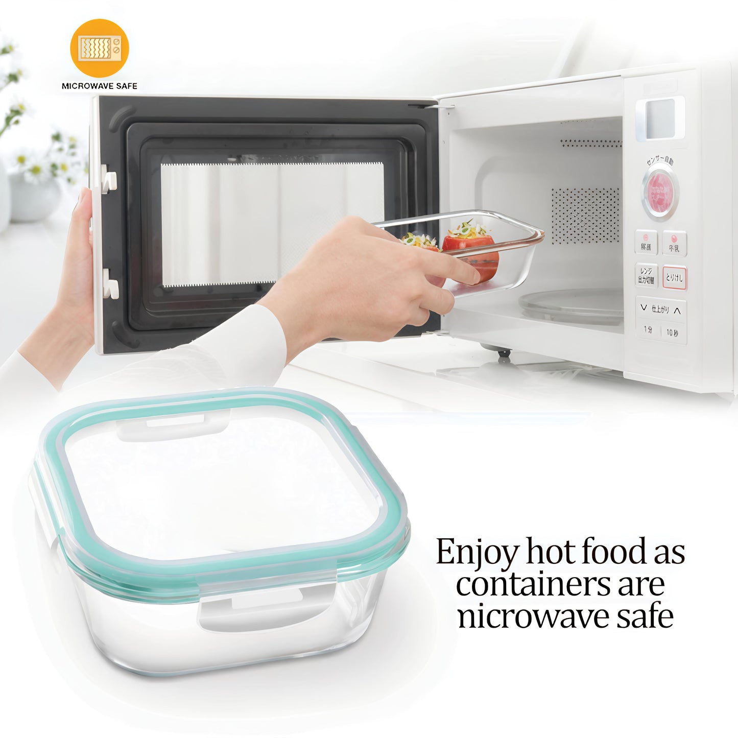 KAIROS Glass Food Storage Containers | Dishwasher Safe, Leak proof Food Storage Container | Glass Containers