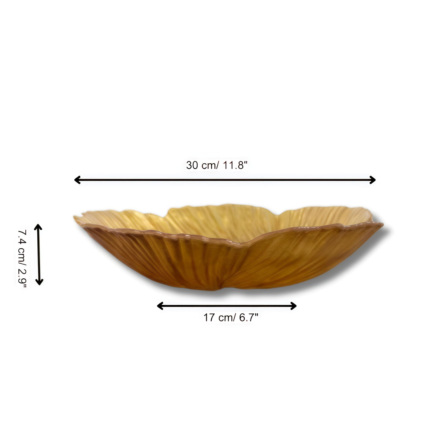 KAIROS GLASS FRUIT, DECORATIVE BOWL PLATES (GOLDEN)