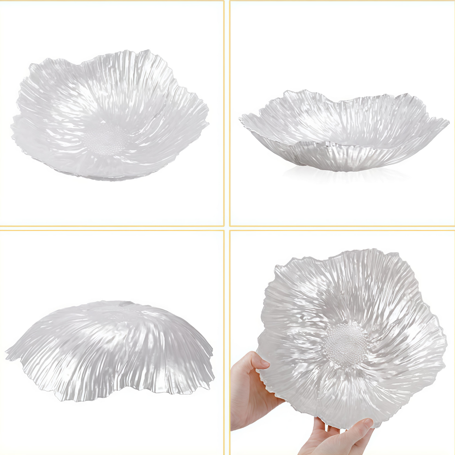 KAIROS GLASS FRUIT, DECORATIVE BOWL PLATES (SILVER)