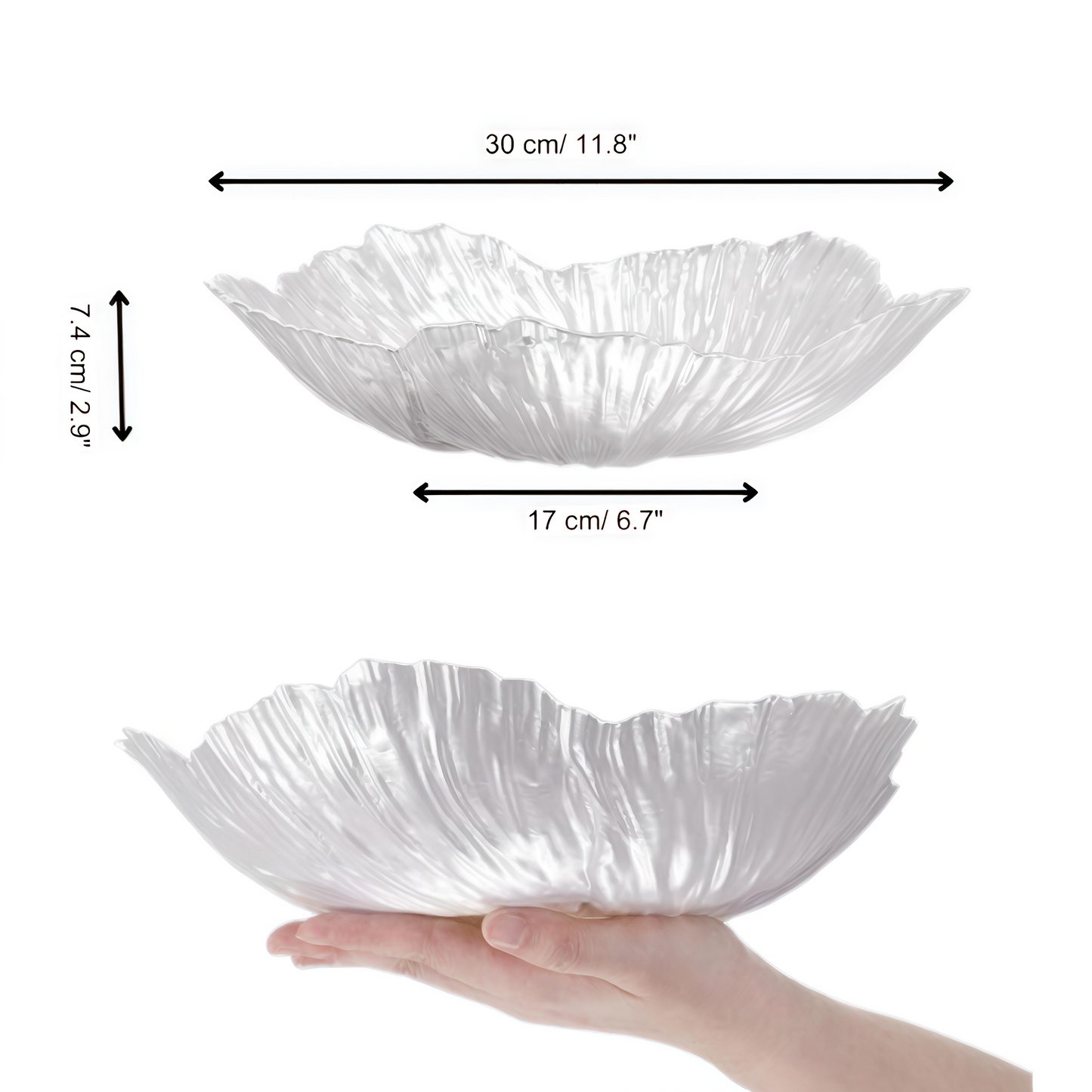 KAIROS GLASS FRUIT, DECORATIVE BOWL PLATES (SILVER)