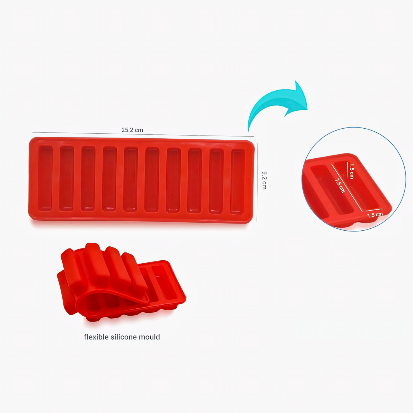KAIROS Durable Silicone Ice Stick Maker Set of 2 |Easy Release Ice Cube Molds for Drinks & Cocktails