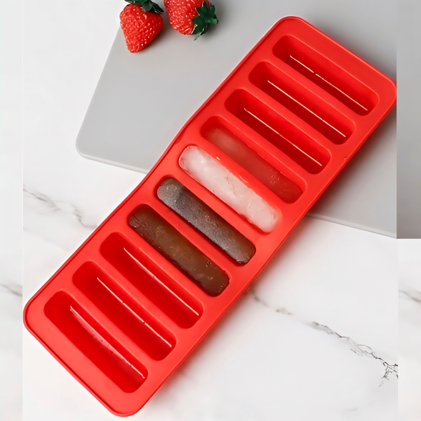 KAIROS Durable Silicone Ice Stick Maker Set of 2 |Easy Release Ice Cube Molds for Drinks & Cocktails