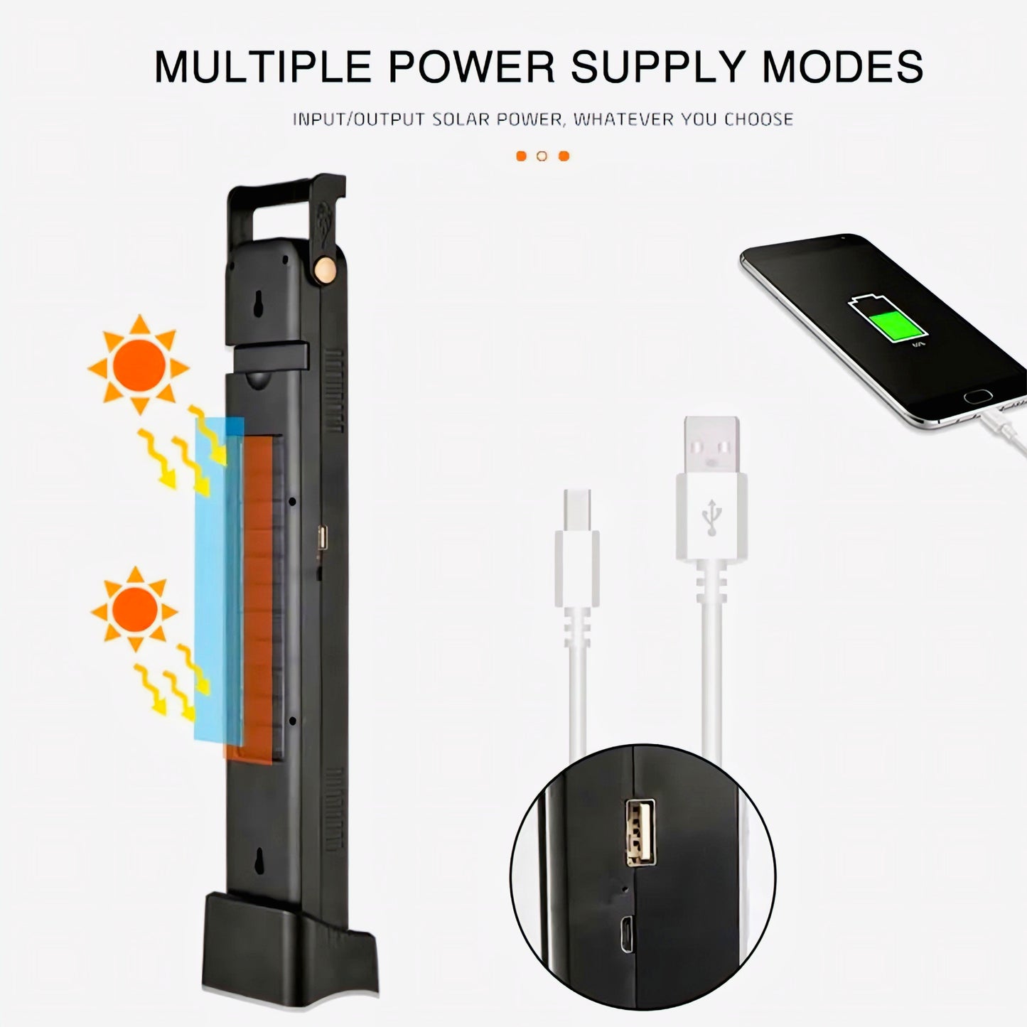 KAIROS Solar Tower Emergency Light | AC & Solar Charging, 6–10 Hours Backup, Power Bank Function