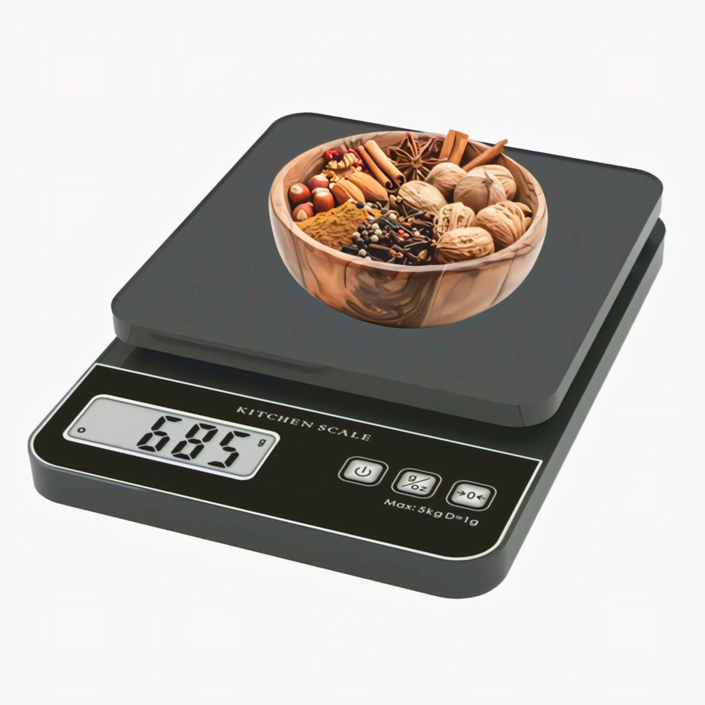 KAIROS Weight Master | 5kg Digital Kitchen Weighing Scale | 1g Accuracy, LCD Display, Auto Power-Off, Multi-Unit Conversion