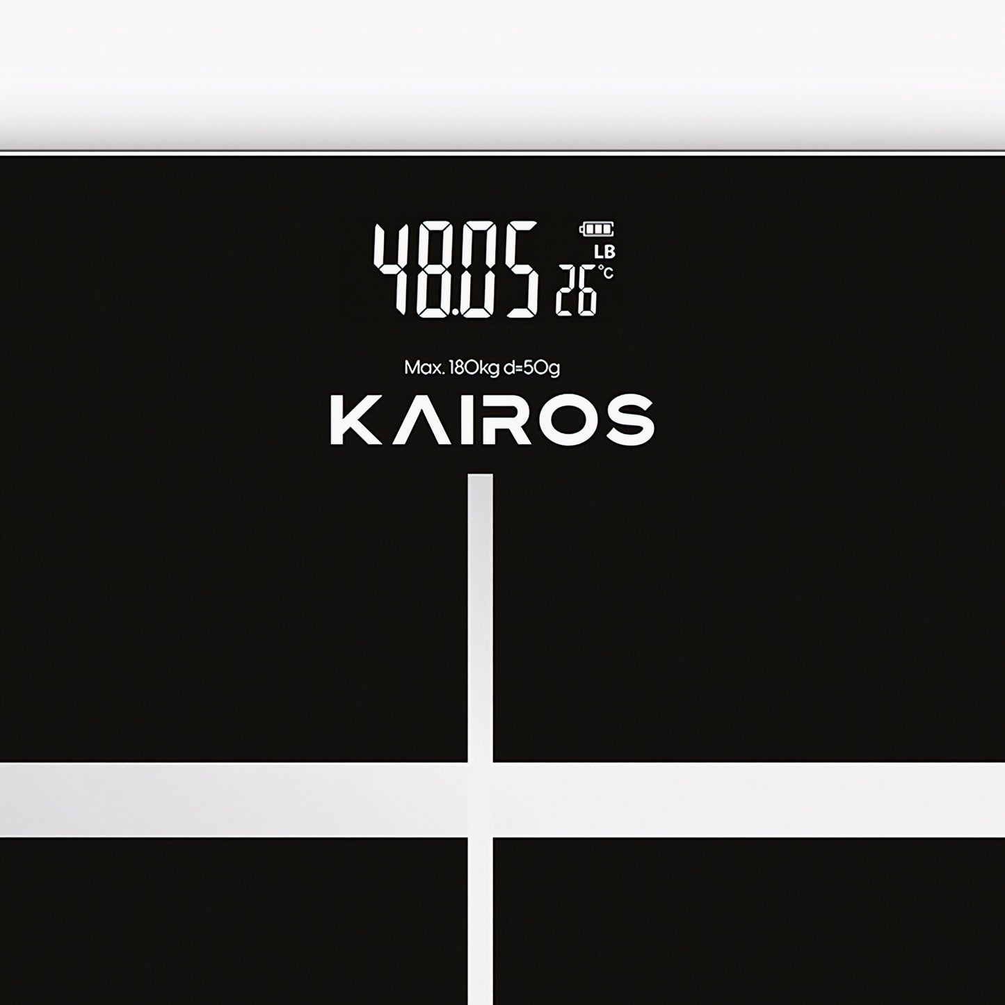 KAIROS Weight Master Pro – Digital Personal Weight Scale | 180kg Capacity, 50g Accuracy | LCD Display with Light, kg/lb Conversion | Auto Weighing, Rechargeable Battery & Smart Indicators