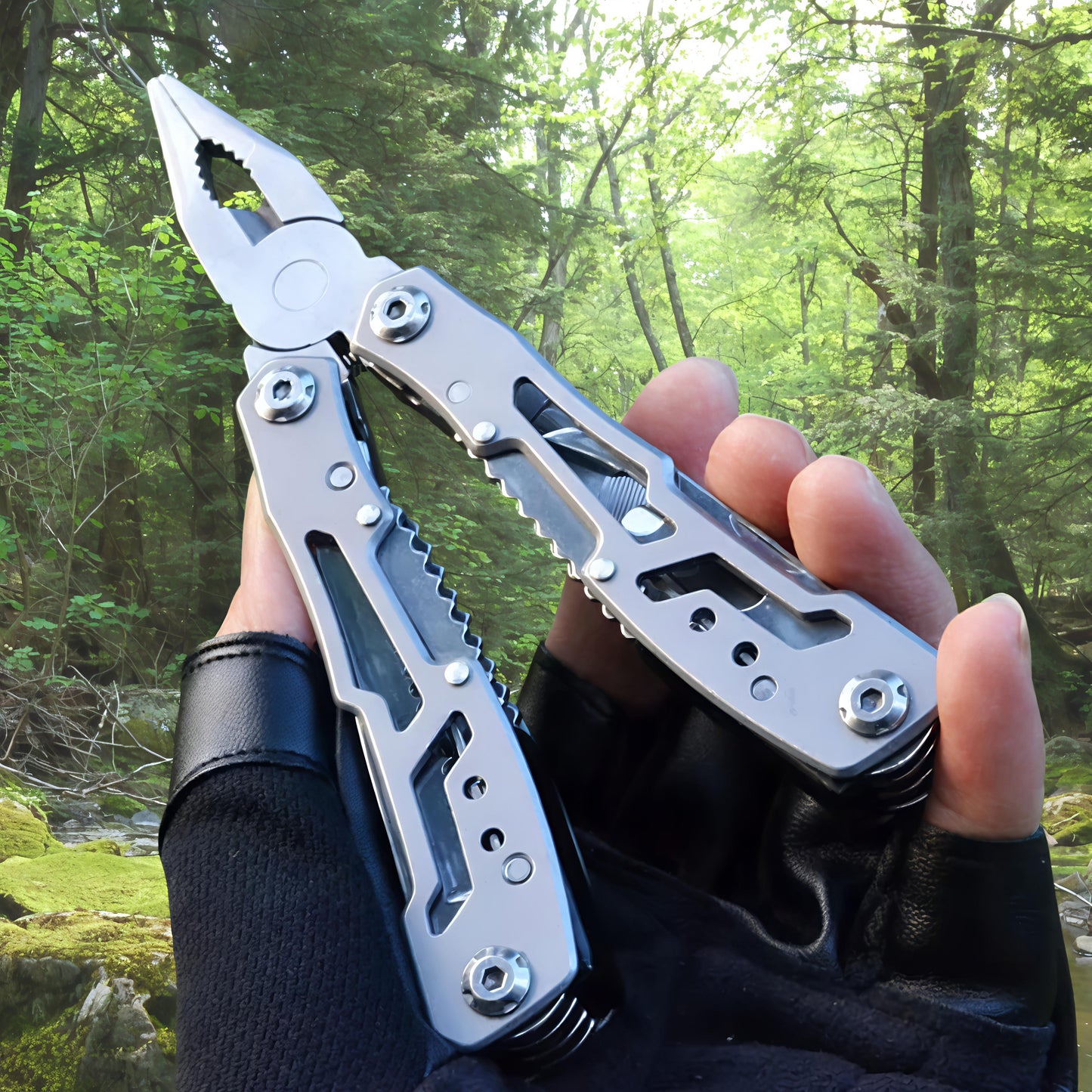 KAIROS Multitool Stainless steel (Silver) with Cover | versatile everyday carry (EDC) tool for men & women