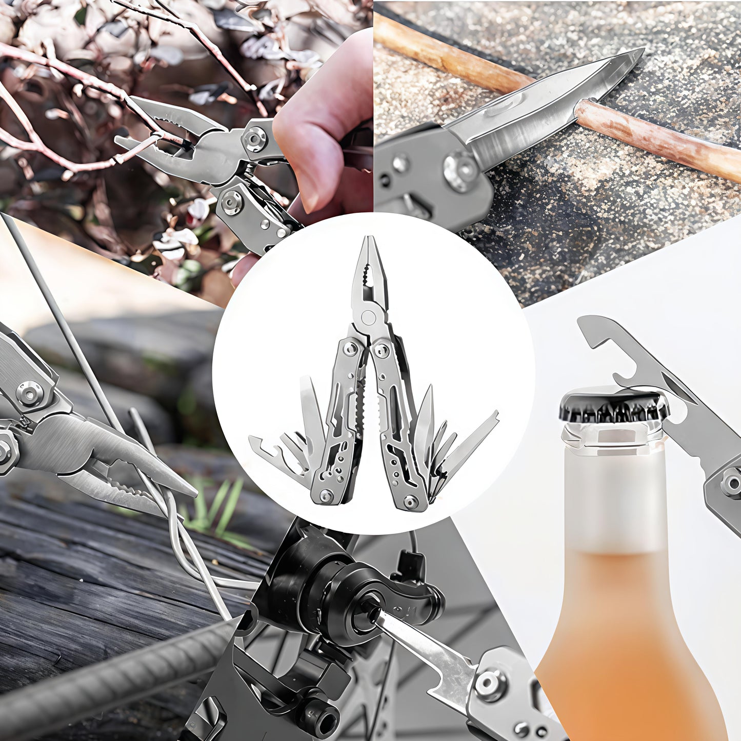 KAIROS Multitool Stainless steel (Silver) with Cover | versatile everyday carry (EDC) tool for men & women