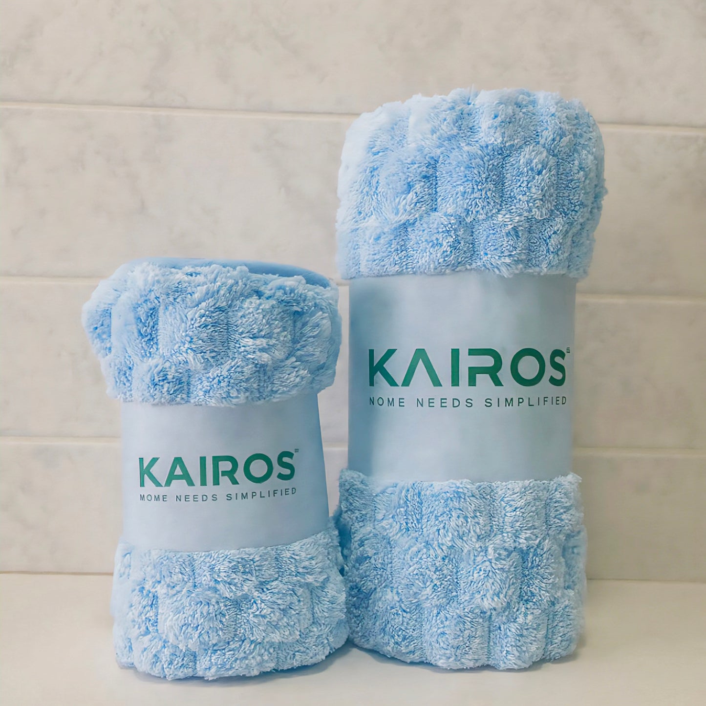 KAIROS Cloud Touch Premium Microfiber Towel Set (1 Bath + 1 Hand) 140 × 70 cm & 75 × 35 cm | 3X softer | cotton, highly absorbent, and anti-bacterial | Home, Pool, and Gym use