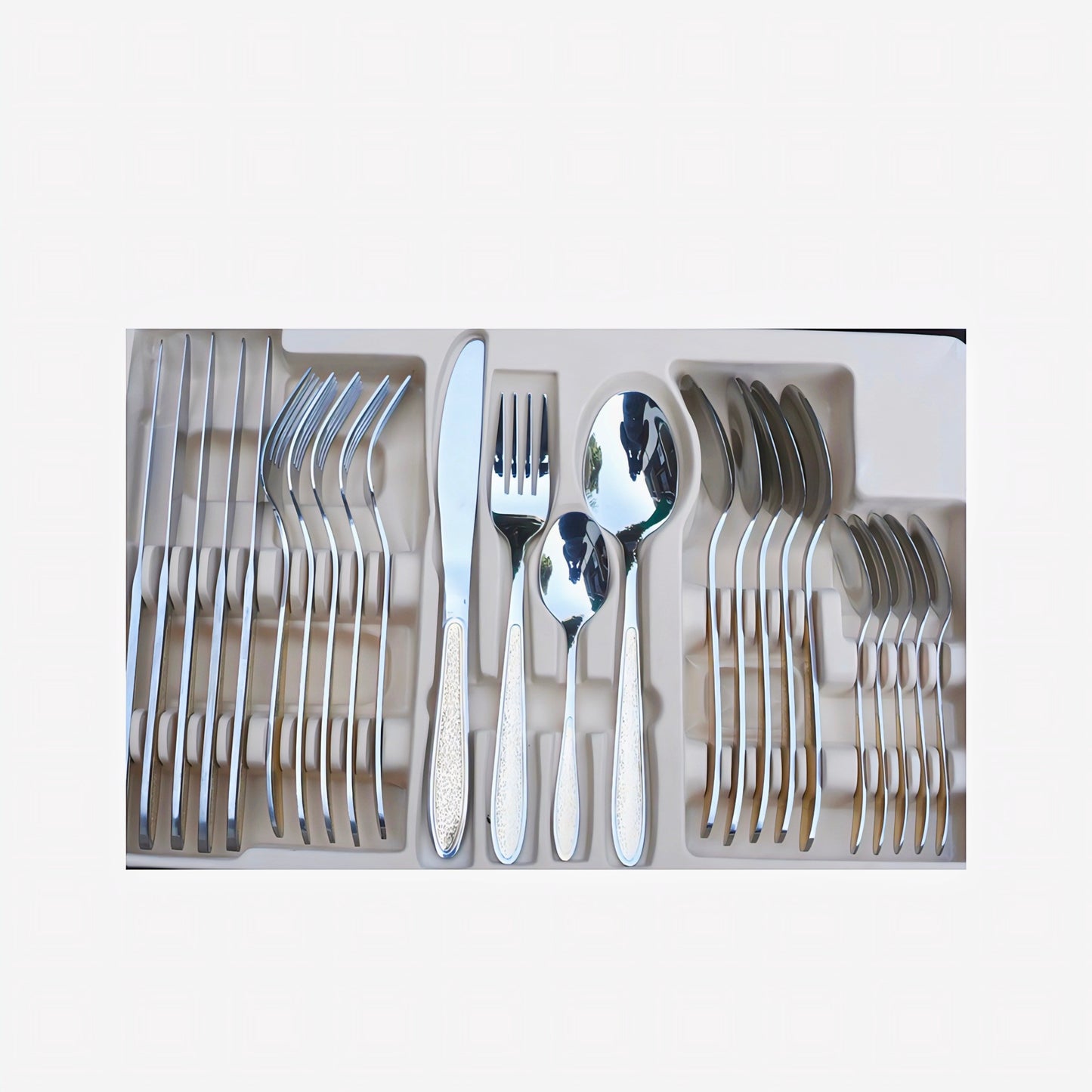 KAIROS Premium Cutlery Set 24 Pcs (6(Dinner Spoons, knives, Forks & Dessert Spoons)) | Food-Grade Stainless Steel | Durable & Rustproof | Premium Quality Dinnerware