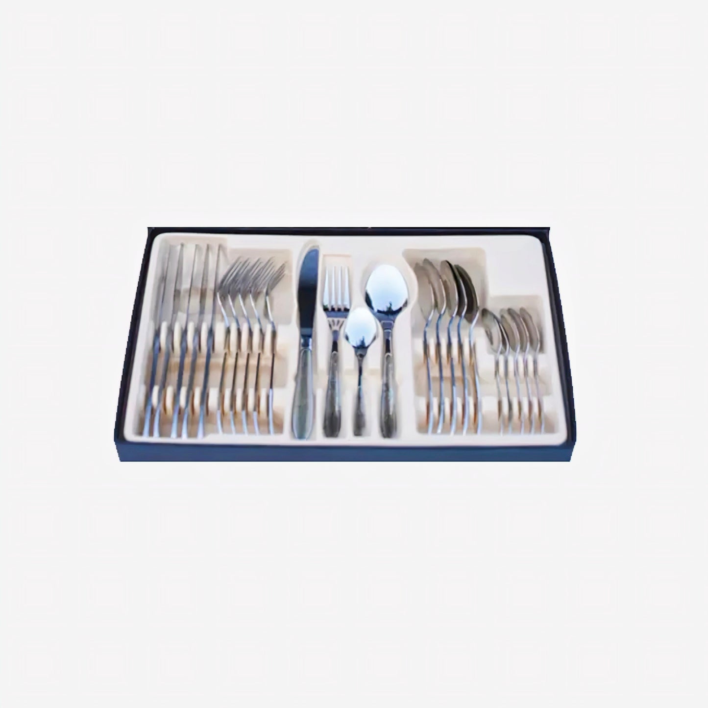 KAIROS Premium Cutlery Set 24 Pcs (6(Dinner Spoons, knives, Forks & Dessert Spoons)) | Food-Grade Stainless Steel | Durable & Rustproof | Premium Quality Dinnerware