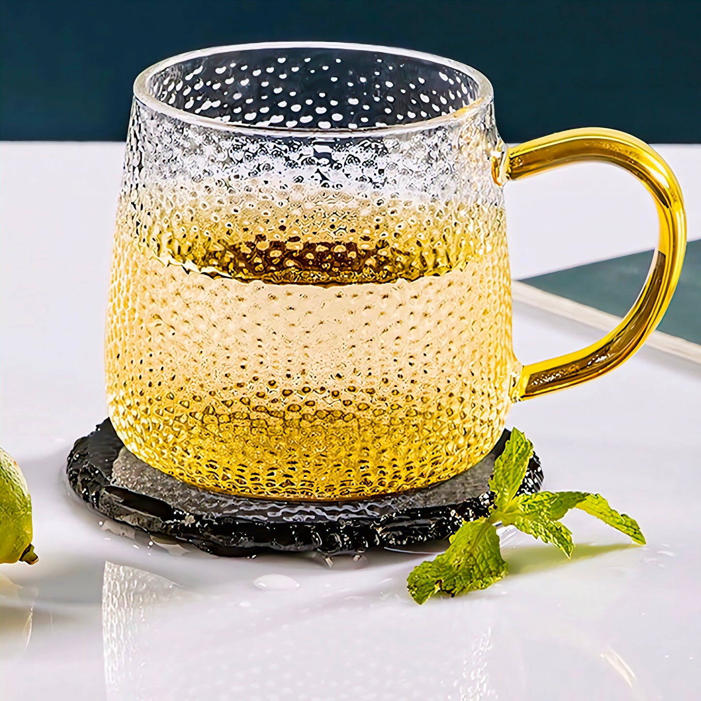 KAIROS Premium Classic Borosilicate Glass Cups – 6 Piece Set, 350ml | Heat-Resistant Elegance | For Sophisticated Hot & Cold Drinks | Stylish & Durable Design