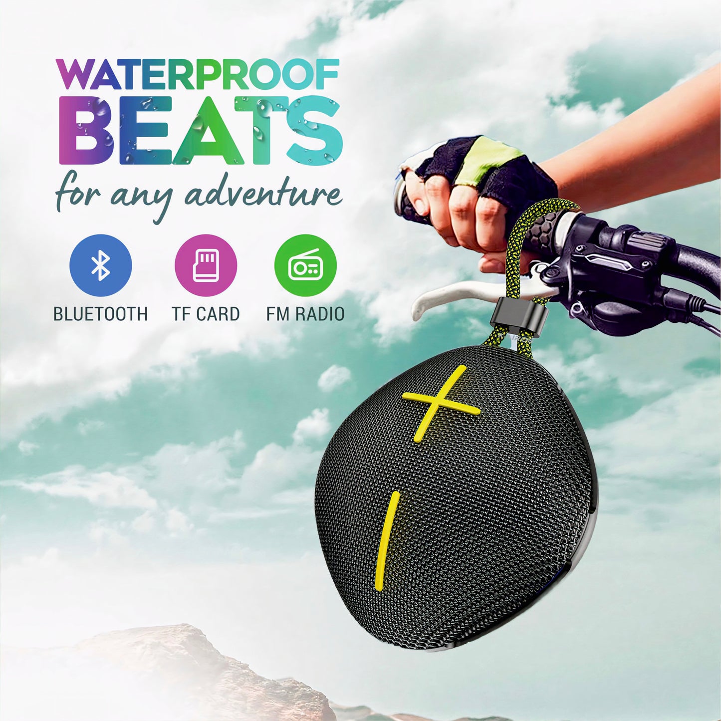KAIROS Bassbeat Pro TWS Bluetooth Speaker | IPX6 Waterproof, TWS Pairing, Fast Type-C Charging & 8W Output