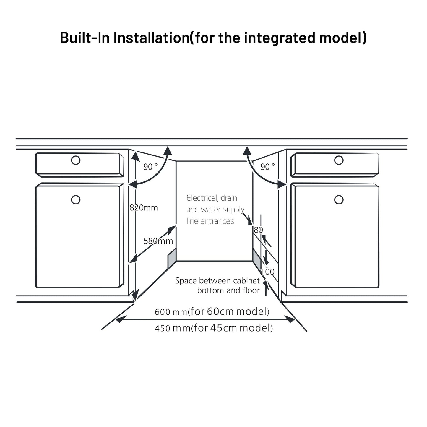 GLEN Built-in-Dishwasher 14 Place Setting SS Panel Electronic Controls (DW-7735M)