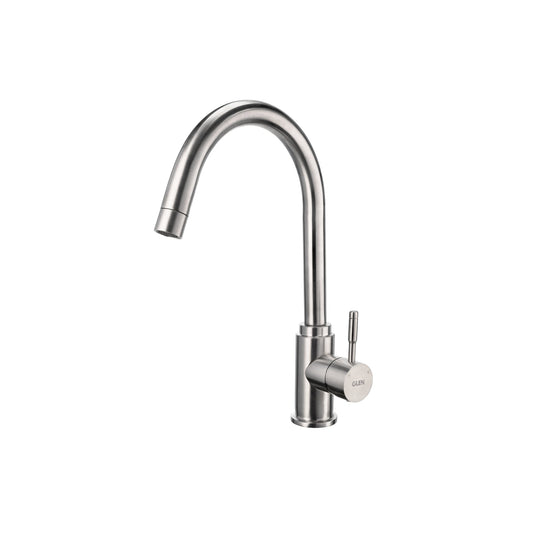 GLEN Stainless Steel Kitchen Faucet with Hot and Cold Mixer J Bend - KF-106MSSMJ