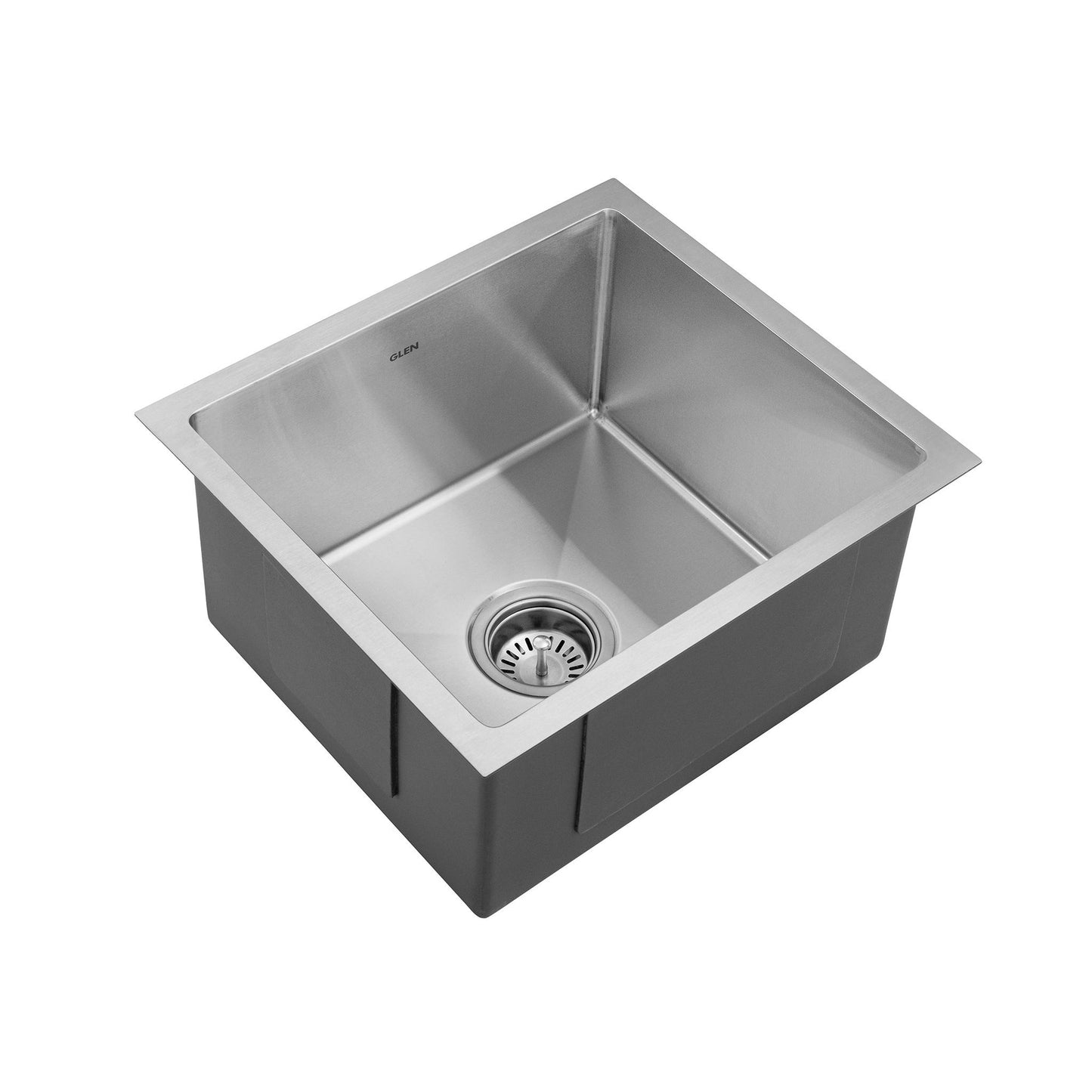 GLEN Stainless Steel Grade 304 Sink for Kitchen | Single Bowl Handmade Sink 18x16x9 inches | Matte Finish (KS-SH18169SBM)