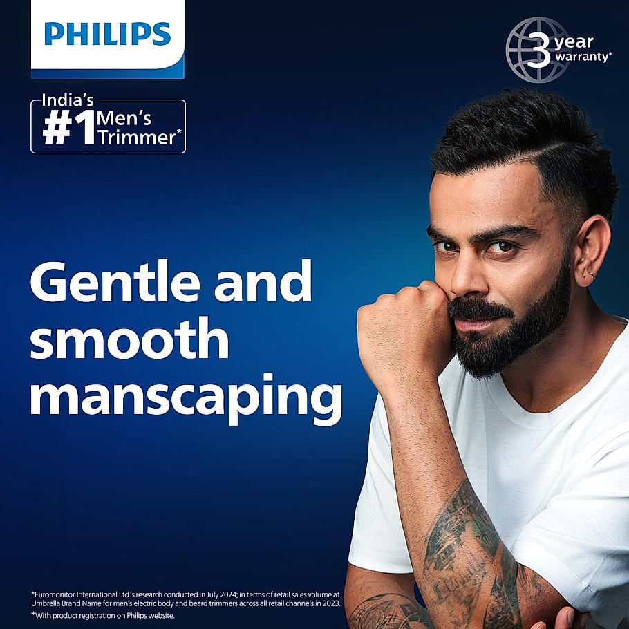 PHILIPS Series 7000 Multigroom Trimmer Skin Safe Grooming for Private Parts I 13 in 1 , Twin Trim All Metal Steel Blades , 120 min Runtime (MG5930/65)
