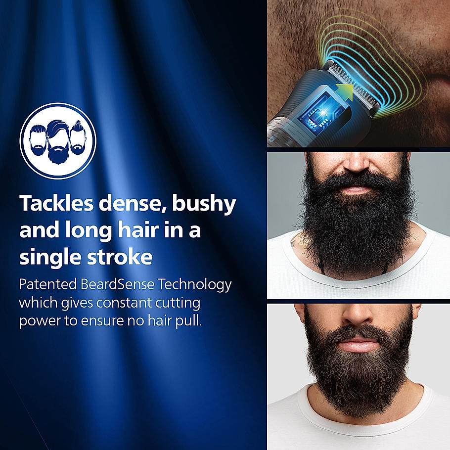 PHILIPS Series 7000 Multigroom Trimmer Skin Safe Grooming for Private Parts I 13 in 1 , Twin Trim All Metal Steel Blades , 120 min Runtime (MG5930/65)