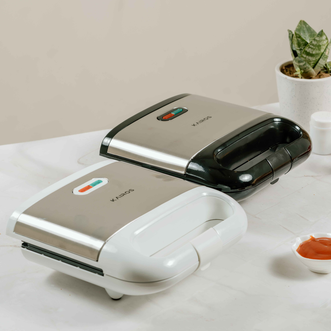 KAIROS Toasty Delight 700W Electric Sandwich Maker | Easy & Fast Toasting, Compact Kitchen Appliance | Non-Stick Plates, Quick Toasting, Perfect for Home & Office