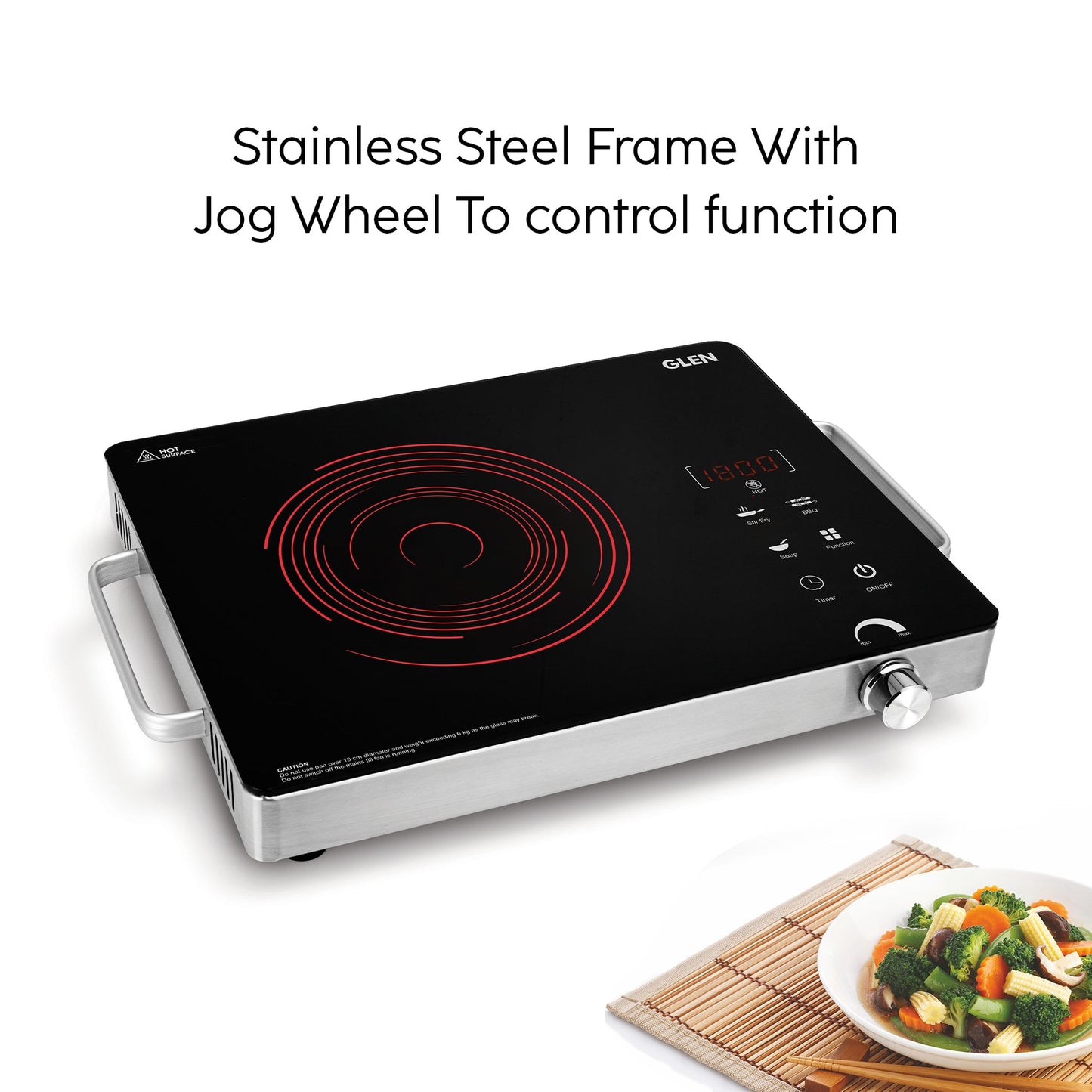 GLEN Infrared Stove with Preset Cooking Functions and Digital Display 2200W- SA-3072IR