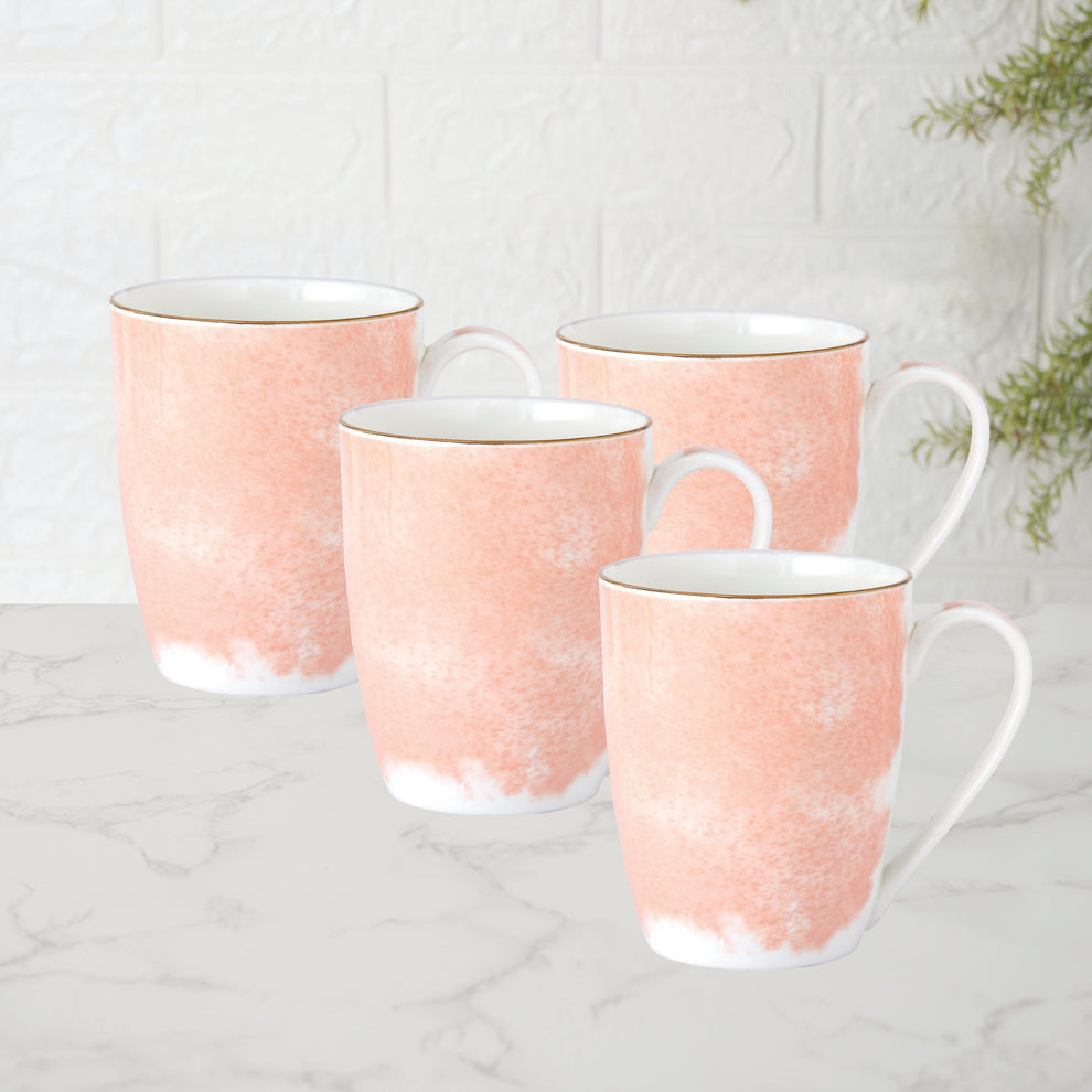 Claycraft Oxford Paradise Coffee & Milk Mug, 310ml, Set of 4 (P502)