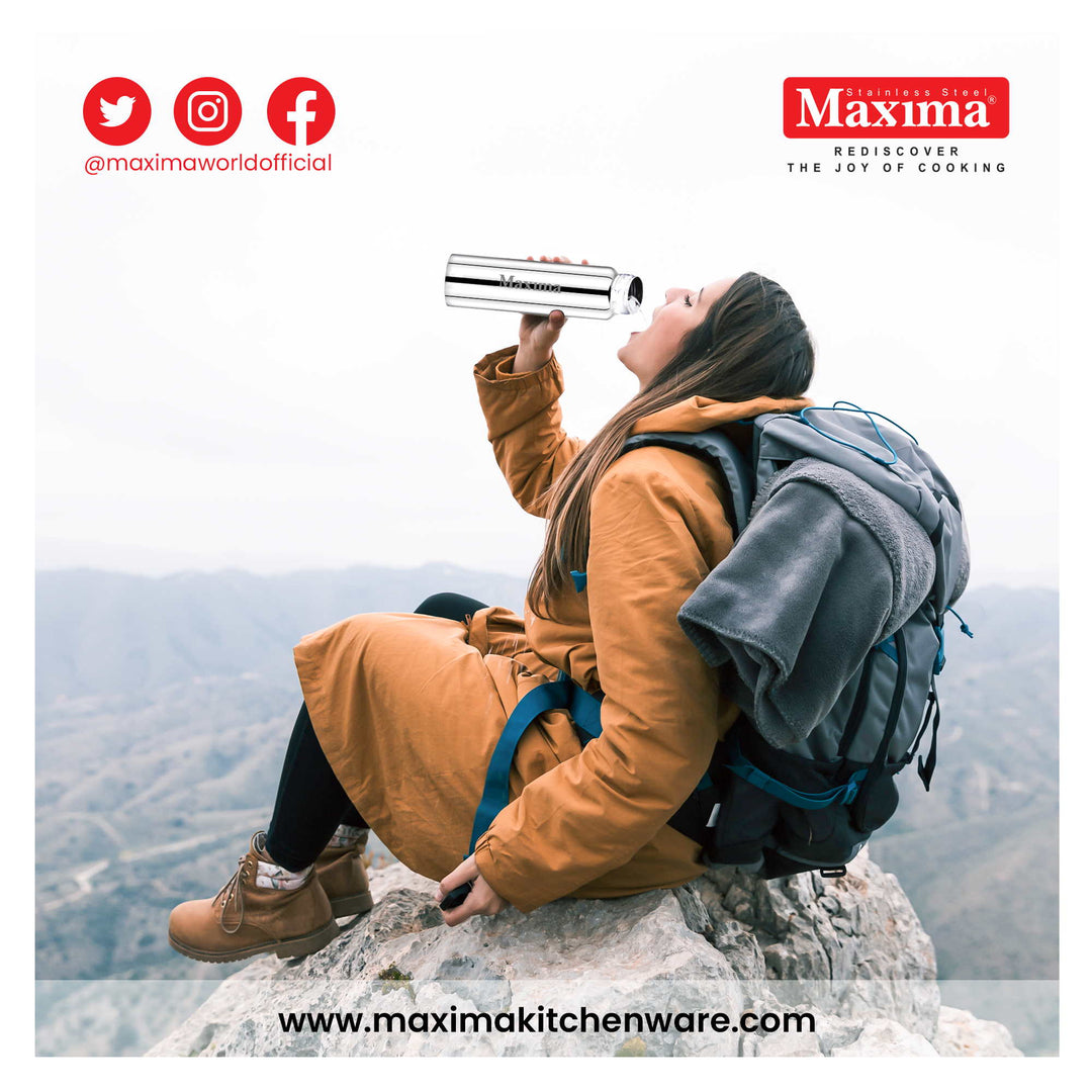 Maxima Primo Stainless Steel Water Bottle Matte Finish (Available in 3 Sizes)