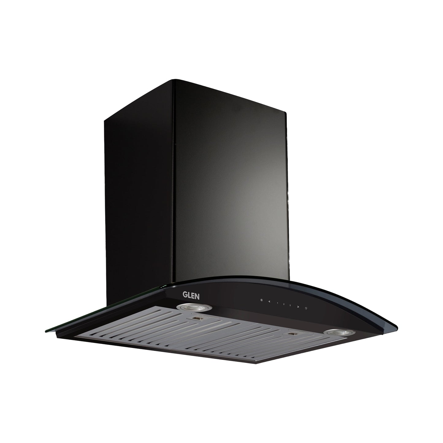 Auto Clean Wall Mounted Curved Glass Kitchen Chimney with Touch Control 60cm 1200 m3/h - Black (6024 BL)