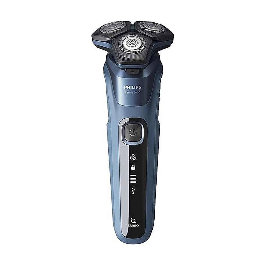 Philips Electric Shaver- SenseIQ Technology Power Adapt Sensor | 360° Flexing heads Integrated pop up trimmer I 90K cutting action per minute | Wet & Dry Shave | 5000 Series | S5582/20