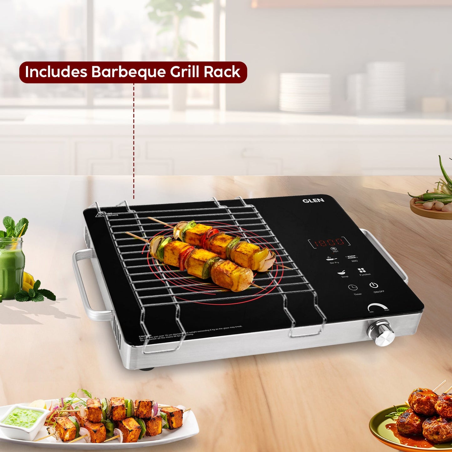 GLEN Infrared Stove with Preset Cooking Functions and Digital Display 2200W- SA-3072IR