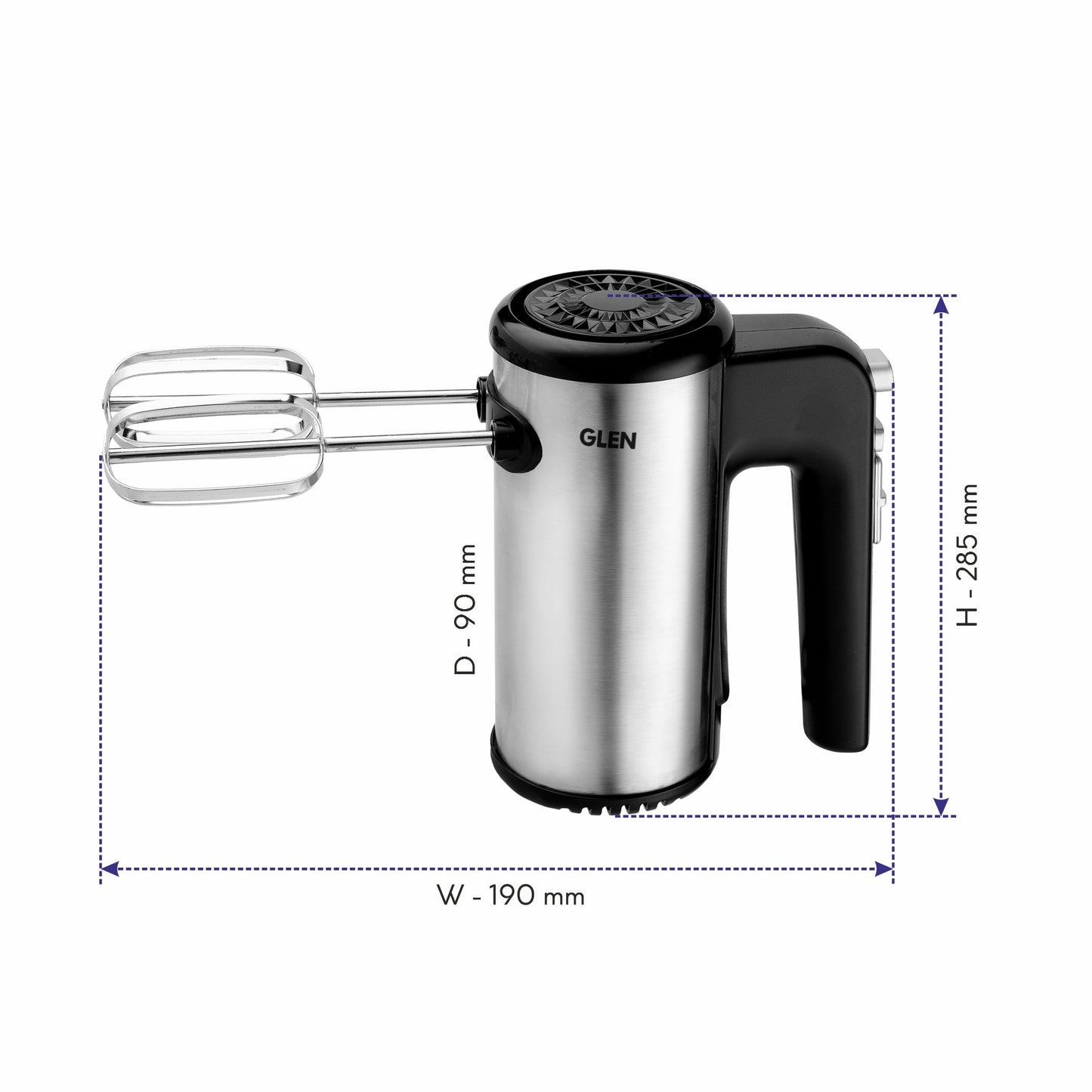 Electric Hand Mixer 200 W 2 Beaters with 5 Speed Settings - Black and Grey (4058)