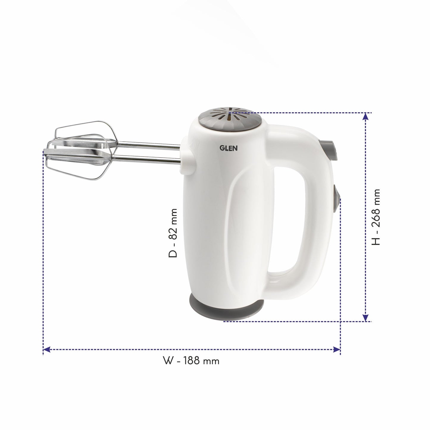 Electric Hand Mixer 125 W 2 Beaters with 5 Speed Settings - White (4059)