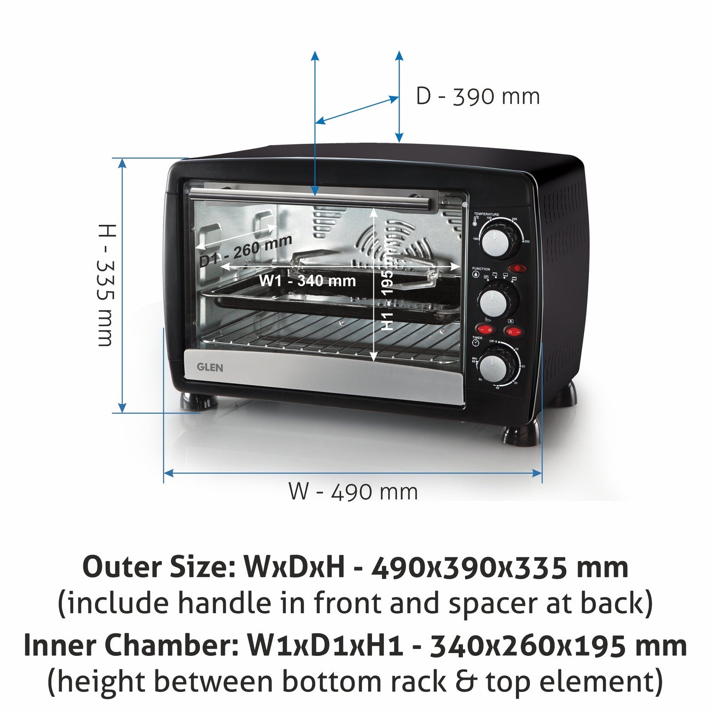 Oven Toaster Griller (OTG) -30 Litres, Full Back Convection, Motorized Rotisserie, 1500W Power - Black (5030RC)