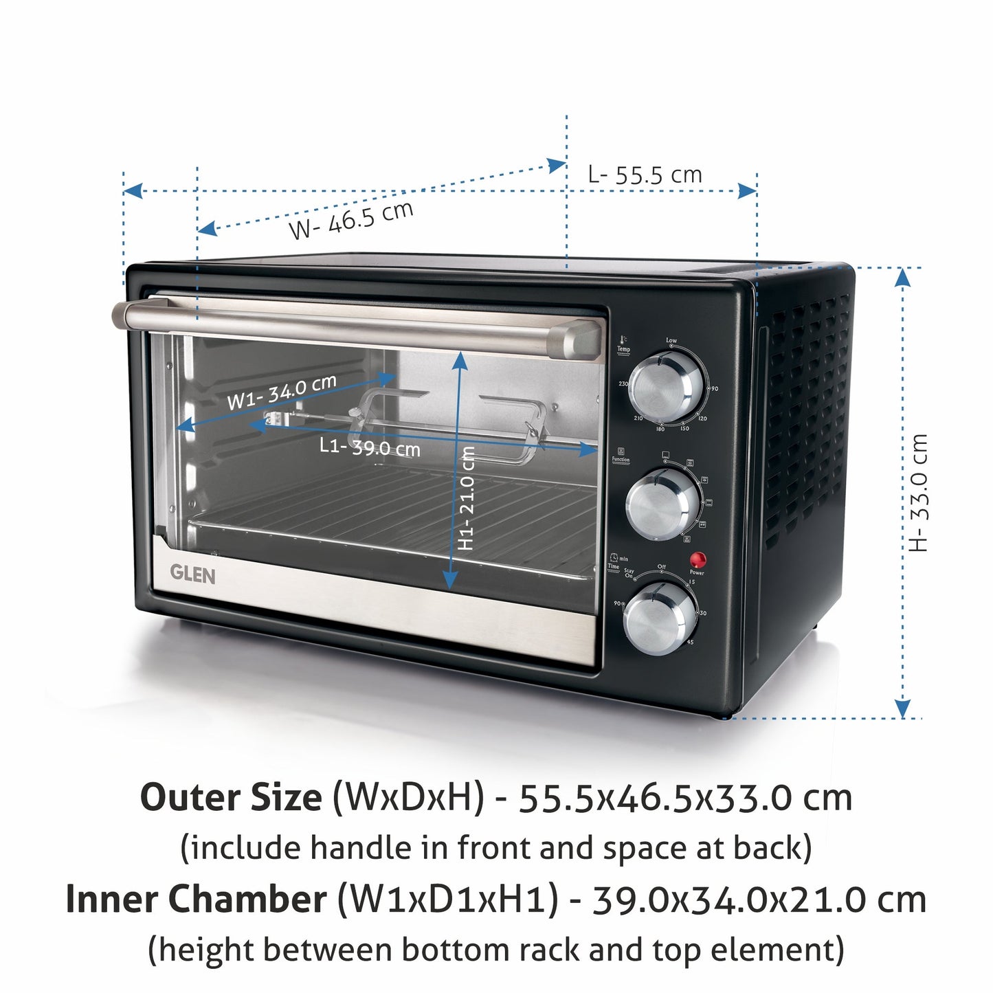 Oven Toaster Griller (OTG) -42 Litres, Motorized Rotisserie, Convection Fan, 2000W - Black (5042BLRC)