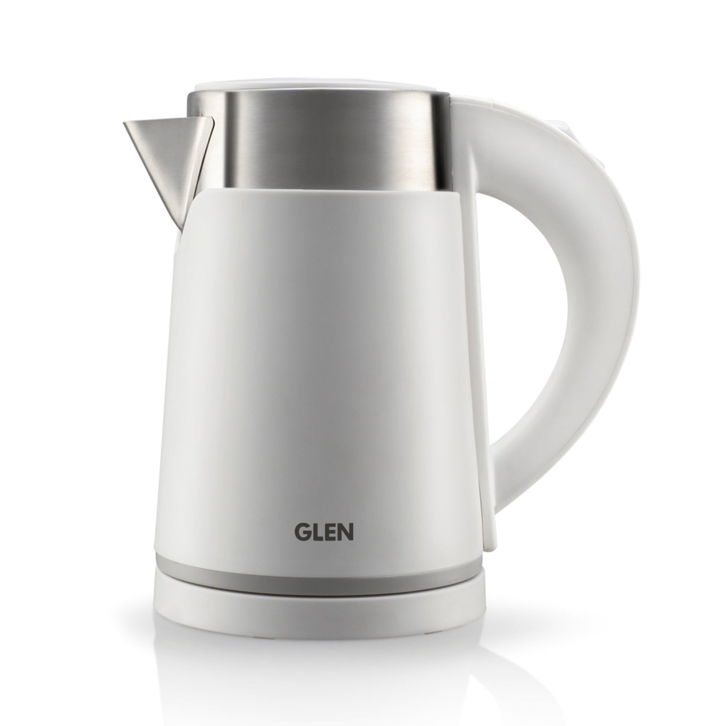 Electric Kettle 0.8 Litre Plastic Clad Stainless Steel, 360B0 Rotation Base, Auto Shutoff, 800 W - White/Red/Black (9004)