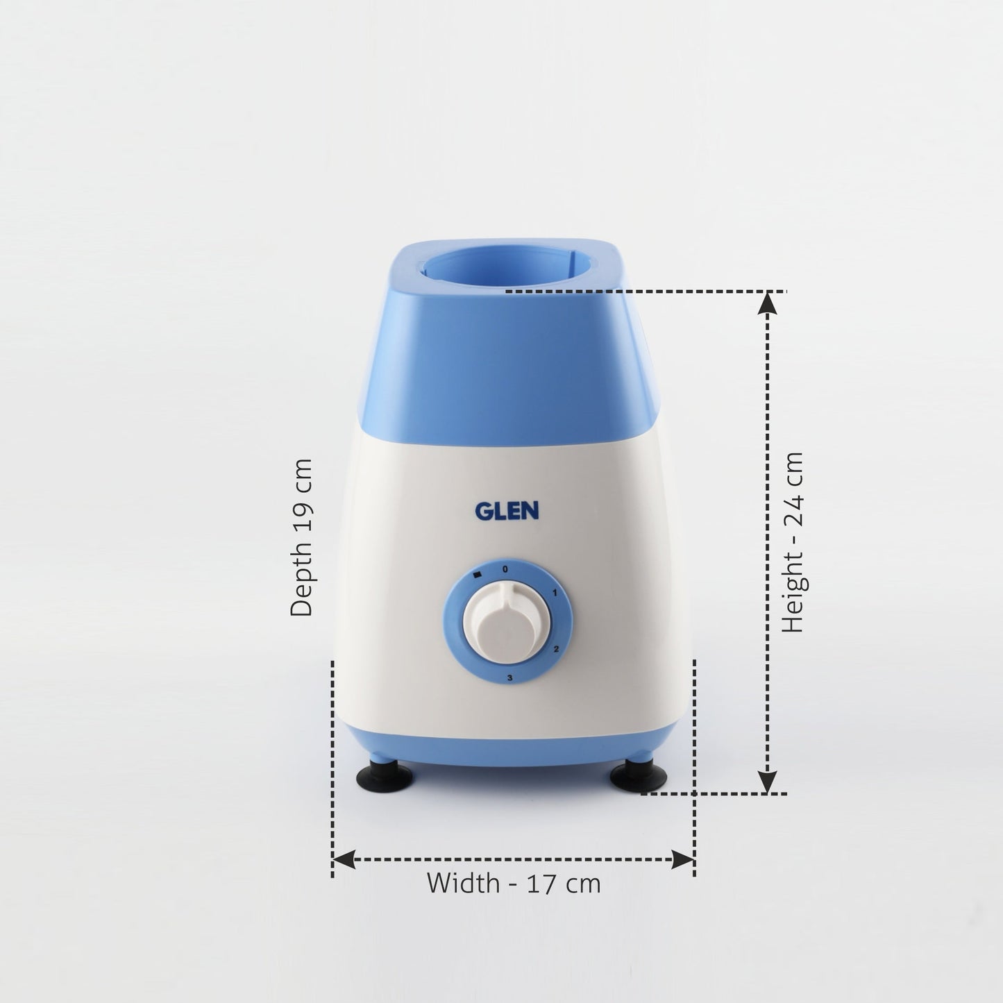 Mixer Grinder 750W with 1 Transparent Jar 3 Stainless Steel Jars - White & Blue (4023 PLUS)