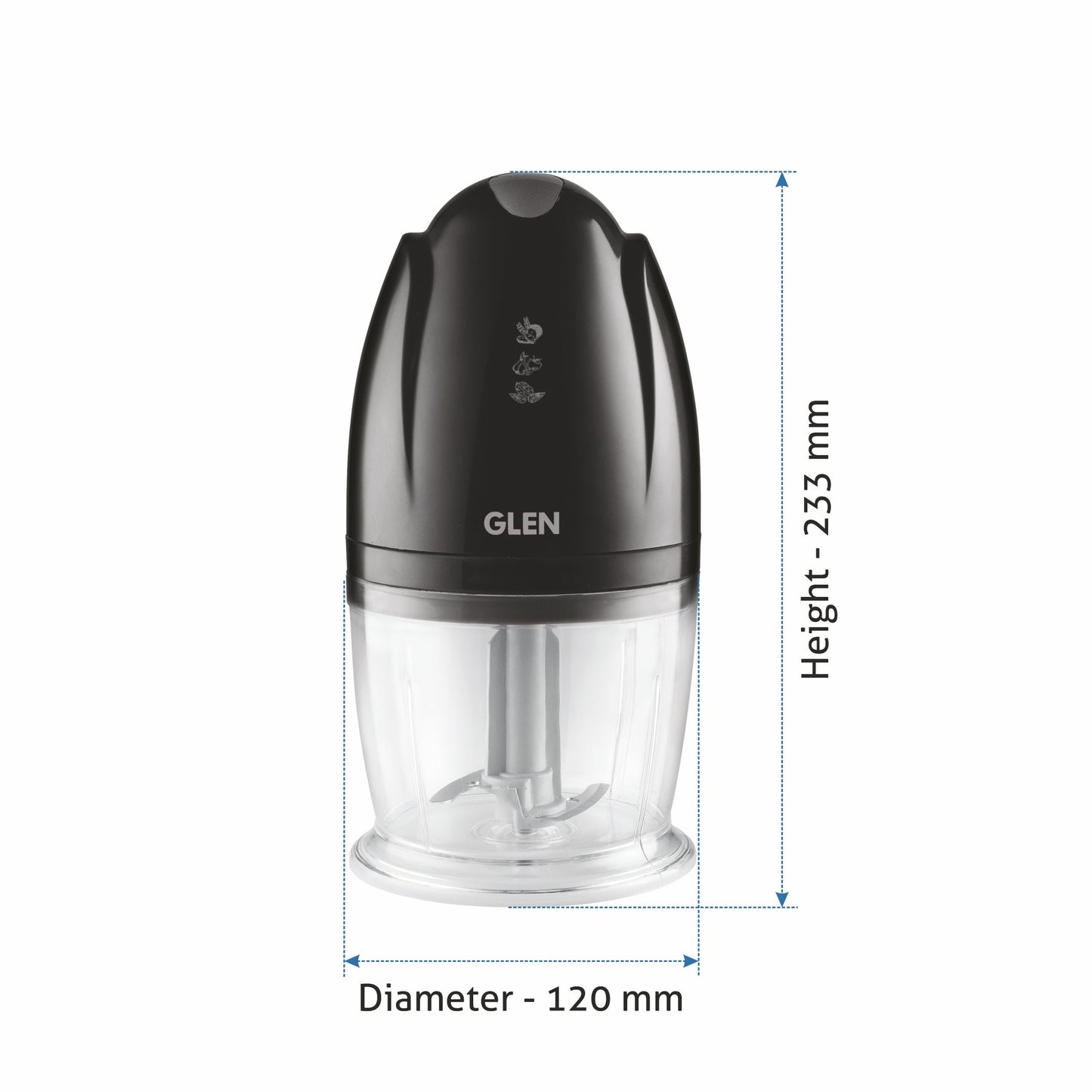 Electric Vegetable Chopper, Whisking Disc Chops Nuts 0.4 Litres Bowl, 200W - Black (4041BL)