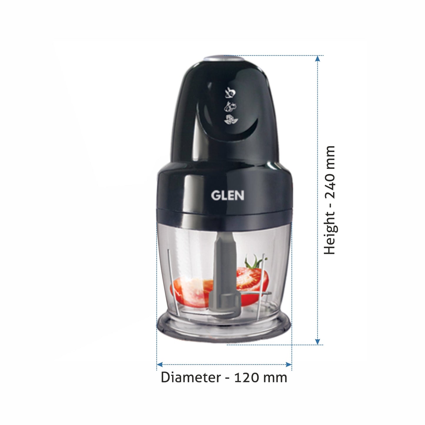 Electric Vegetable Chopper, Whisking Disc Chops Nuts with Extra 0.4 Litres Bowl, 250W - Black (4043 Plus)